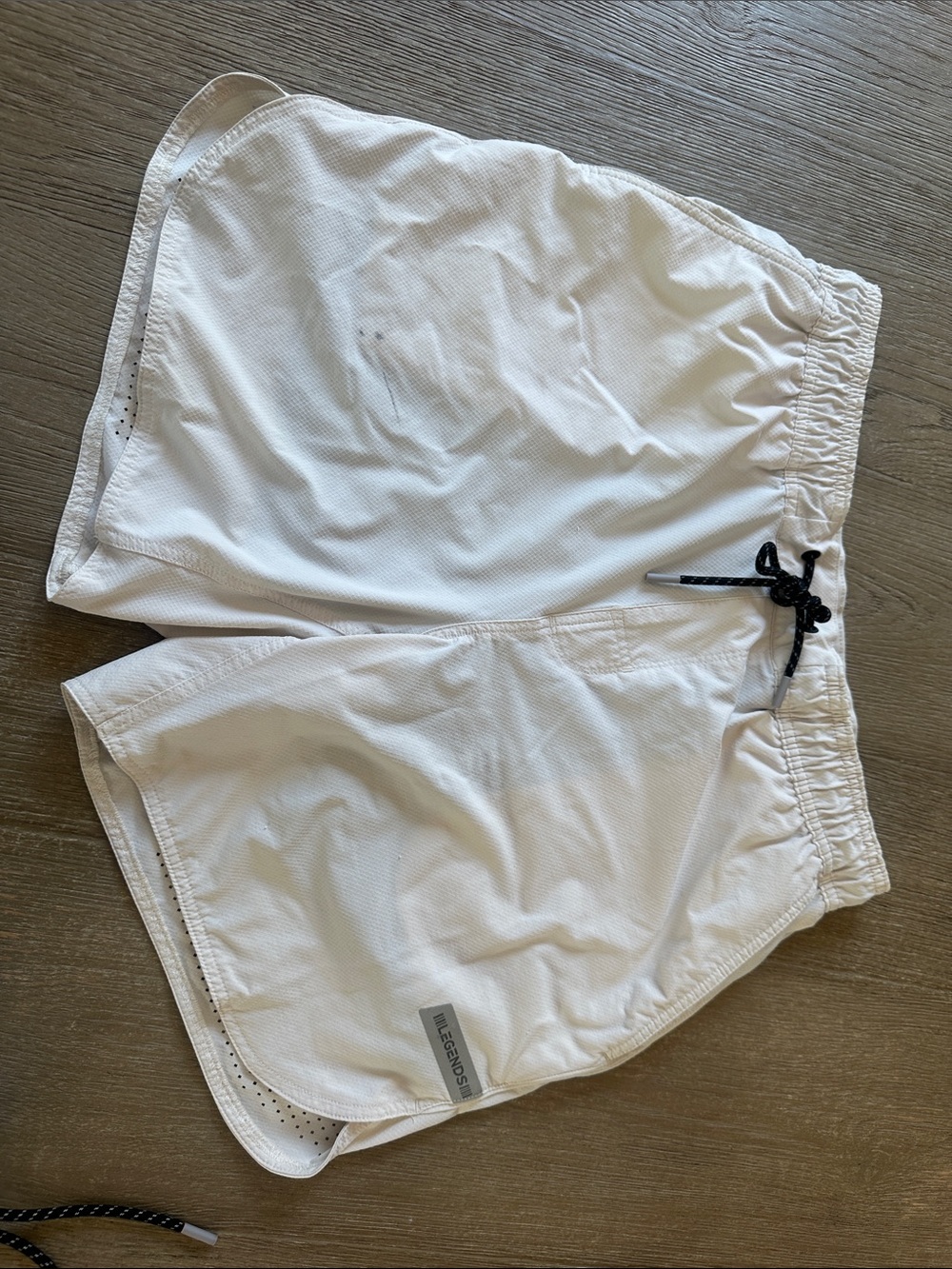 Legends Men's White Athletic Swim Shorts with Drawstring